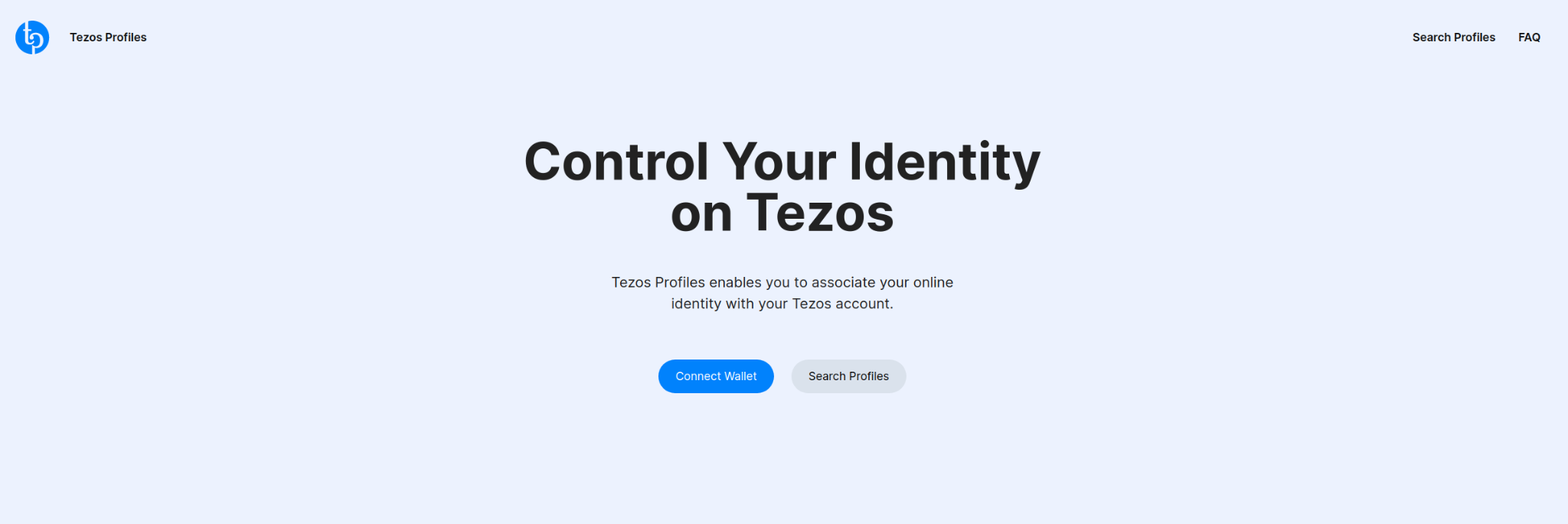 Tezos Profiles homepage